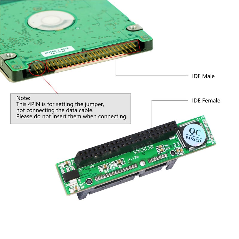 SinLoon 2.5" IDE 44Pin Female to SATA Male Adapter for 2.5" IDE Hard Disk Drive to SATA Interface Converter - Image 3